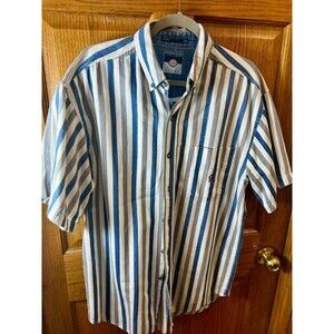 Coliseum Jeans Short Sleeve Button Down Shirt Embroidered M Vintage Retro 90s